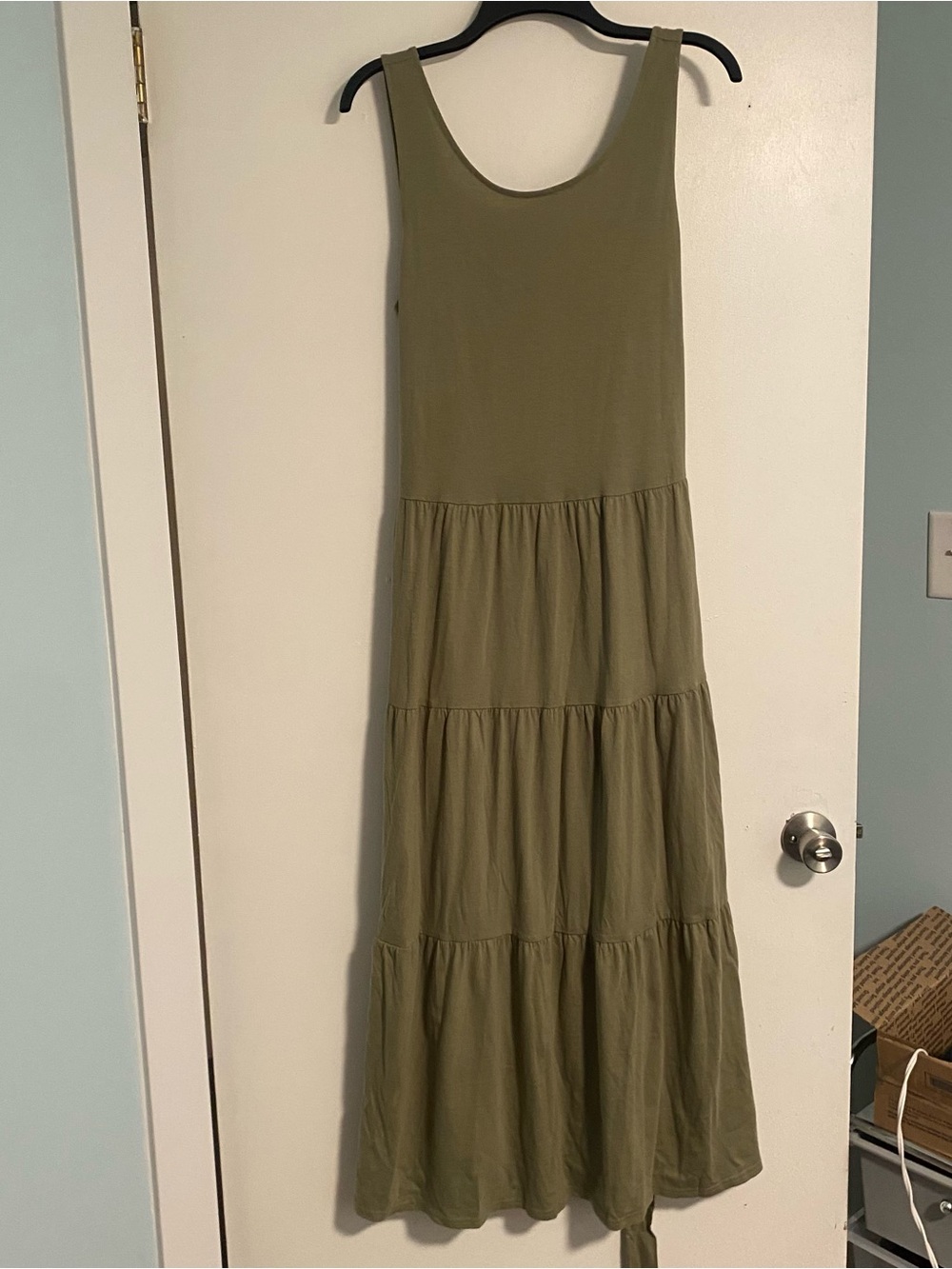 NWT Falls Creek Maxi Dress Women’s M Green Tiered 100% Cotton Cottagecore Whimsy